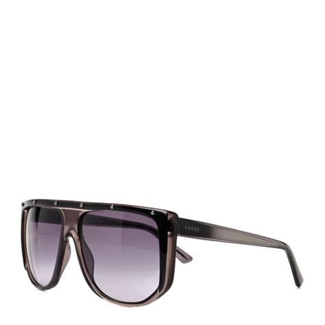 GUCCI Studded Shield Sunglasses GG 3705/S Grey